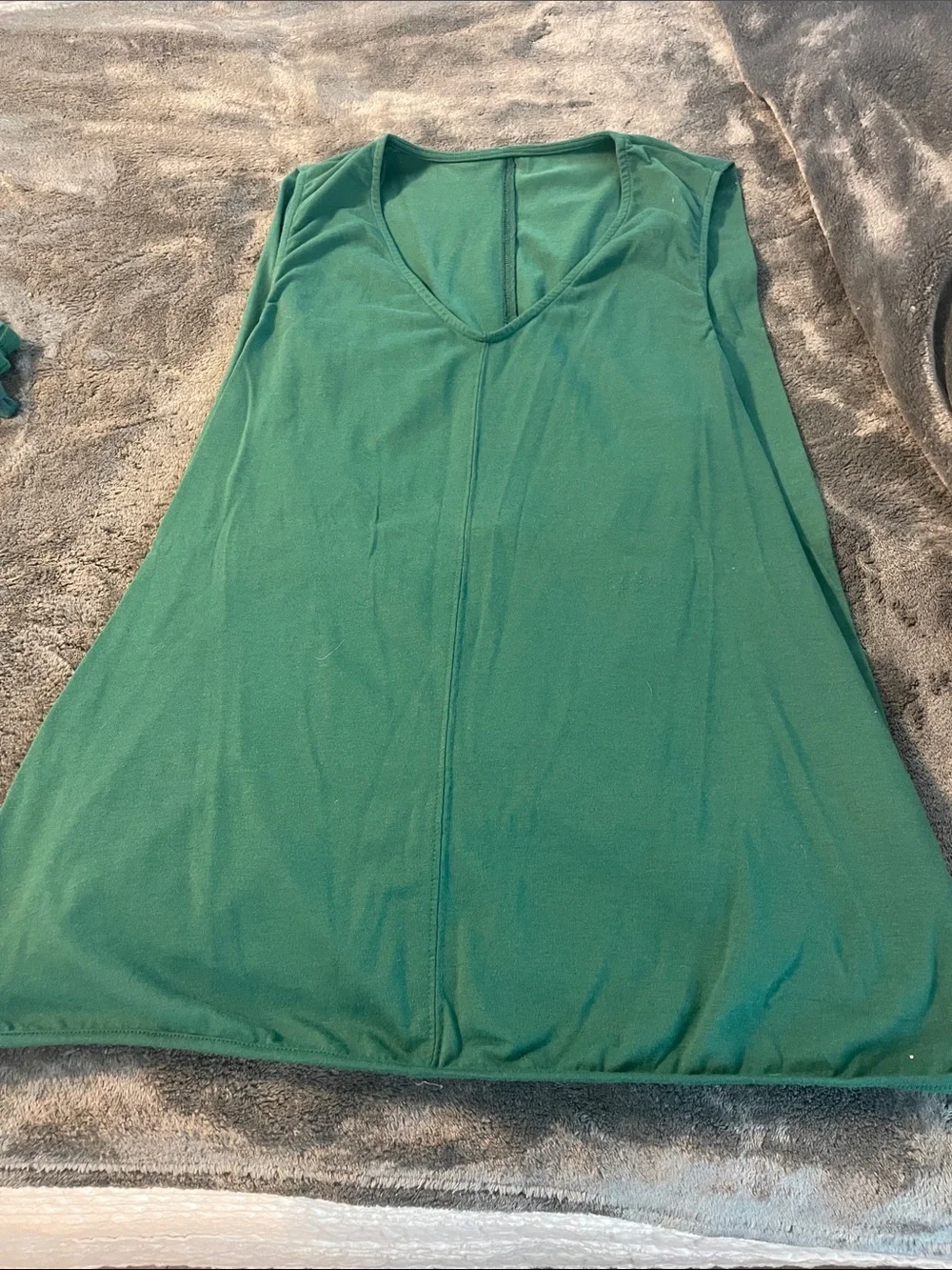 Casual Deep-Green V-Neck Matching Set
